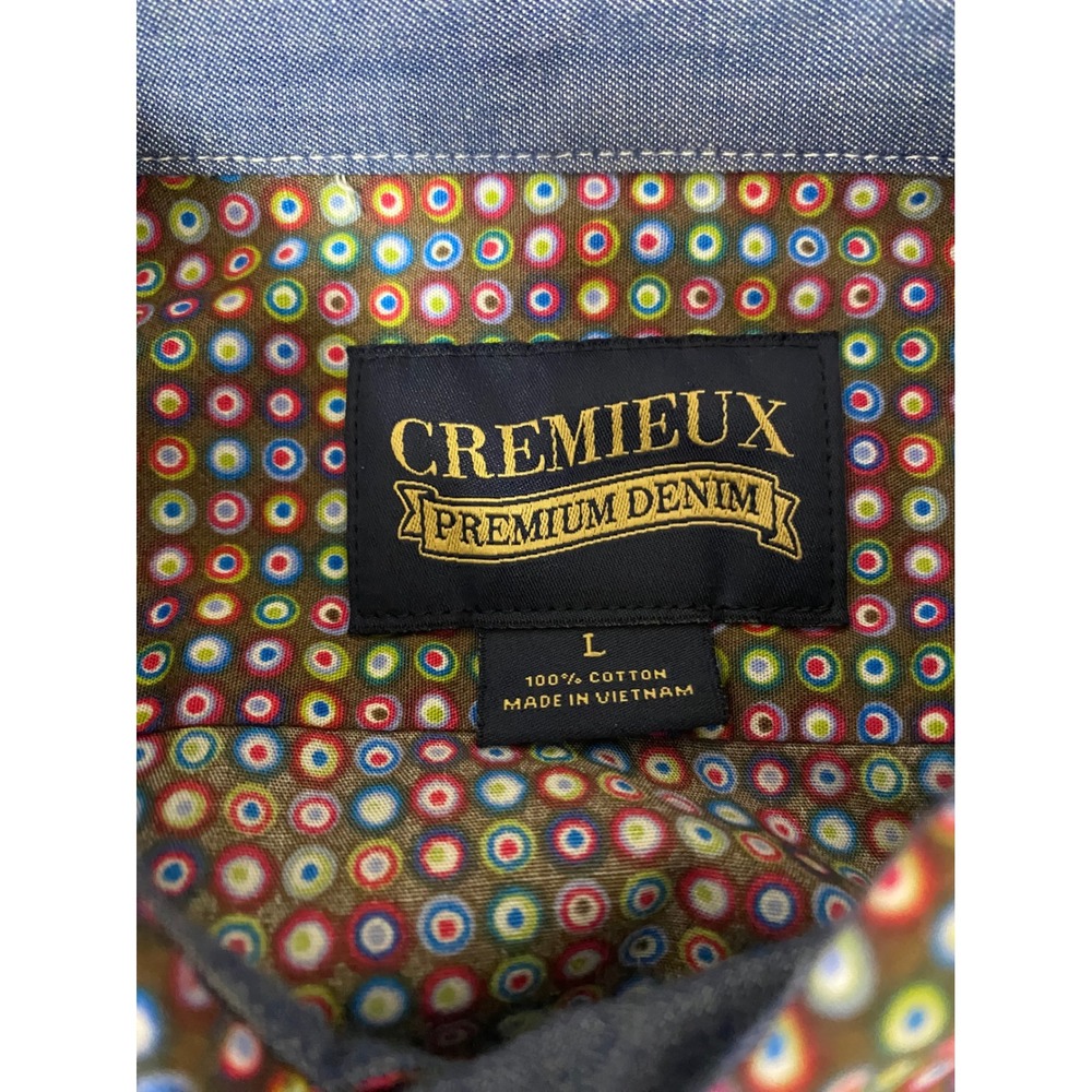 Cremieux Premium Denim Men's Button-Down Shirt Colorful Circles Pattern L - Picture 4 of 5